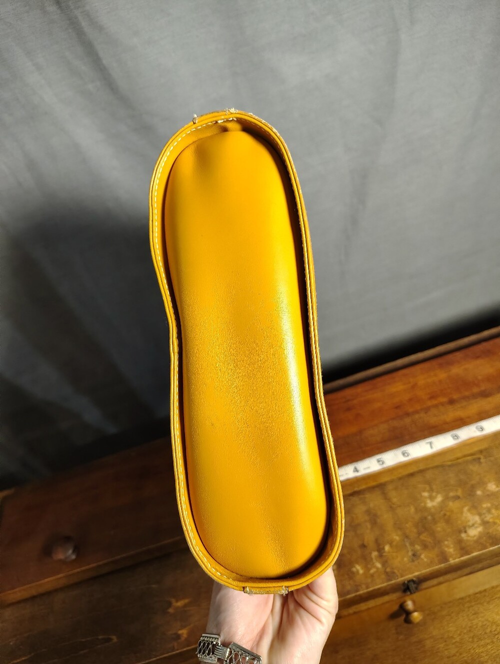 Gucci Yellow Leather and GG Canvas Crossbody Bag - Picture 11 of 13
